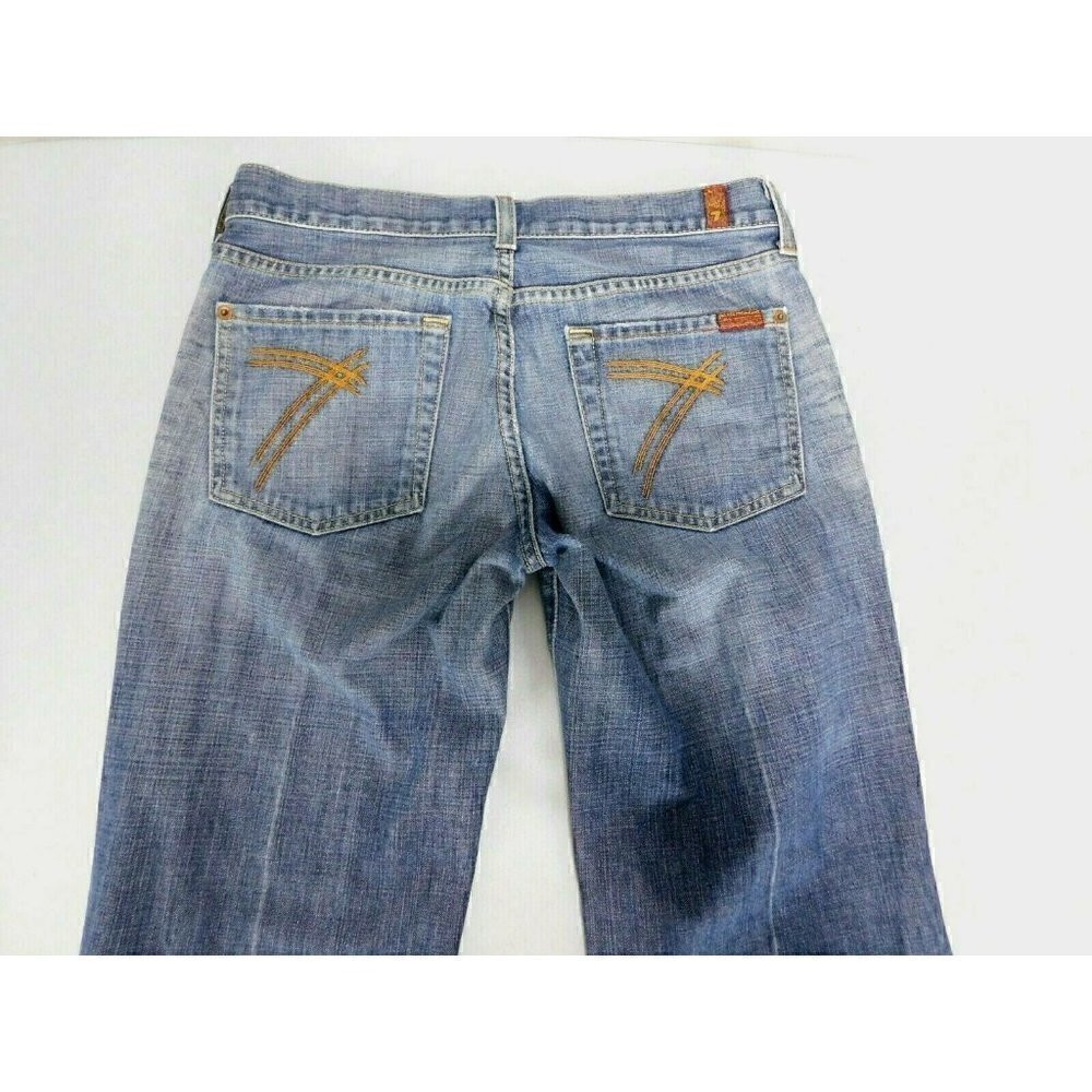 7 FOR ALL MANKIND woman's crop size 28 blue jeans, 26" inseam, 100% cotton - Picture 2 of 5